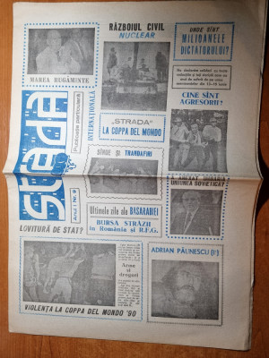 ziarul strada anul 1,nr. 9 din 1990-cupa mondiala din italia foto