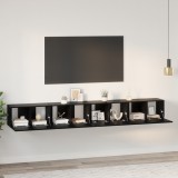 VidaXL Set comodă TV 4 pcs Stejar negru Mediu 30 x 60 x 30.5 cm