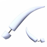Expander fals pentru ureche, din acrilic alb - o ţepuşă lucioasă - Dimensiune: 6 mm x 53 mm