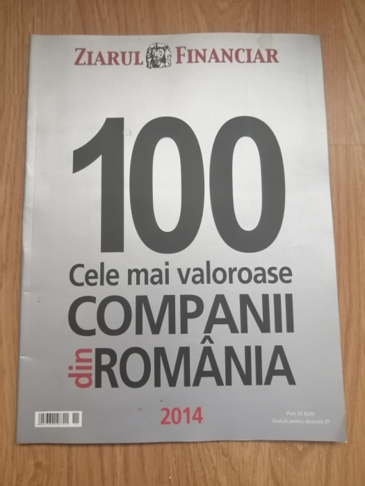 Ziarul Financiar - Top 100 cele mai valoroase companii din Romania - Ioana David