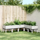 VidaXL Jardinieră de grădină cu picioare, alb, 160x120x42 cm, PP