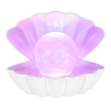 Veioza LED RGB Scoica cu perla, 0.45W, alba, moderna