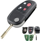 Cheie Auto Completa Programabila 433MHz, cu 4 butoane, cip 4D60, compatibila Jaguar X-Type, S-Type, XJ, XJR, XK, XF, cu electronica si lama FO21, FCCI