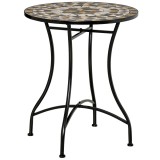 Cumpara ieftin Outsunny Masă Rotundă Stil Bistro 60cm cu Mozaic pentru Grădină, Verandă, Balcon, Design Elegant, Gri | Aosom Romania