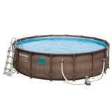 Cumpara ieftin Piscina Bestway Power Steel Vista 488x122cm, Cadru Metalic, 19840L, Set 11in1, Pompa Filtrare, Scara Siguranta, Copertina