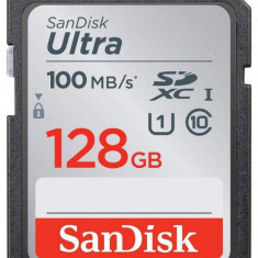 Card de memorie SanDisk Ultra SDXC SDSDUNR-128G-GN3IN, 128GB, UHS-I, Clasa 10