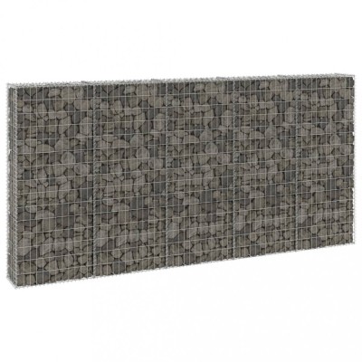 vidaXL Perete gabion cu capace, 300 x 30 x 150 cm, oțel galvanizat foto