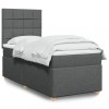Gossi pat box spring cu saltea, gri inchis, 90x200 cm, textil