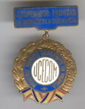 Insigna veche UCECOM Pentru Merite Deosebite in Munca - medalie veche 1970