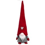 Figurina Decorativă Gnome de Crăciun cu Caciulă Catifelată 42cm, CMCLASS