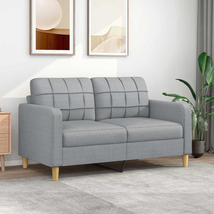 vidaXL Canapea cu 2 locuri, gri deschis, 140 cm, material textil 359091