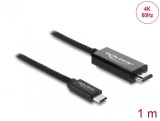 Cablu Coaxial USB Type C la HDMI (DP Alt Mode) 4K60Hz brodat 1m Negru, Delock 81703
