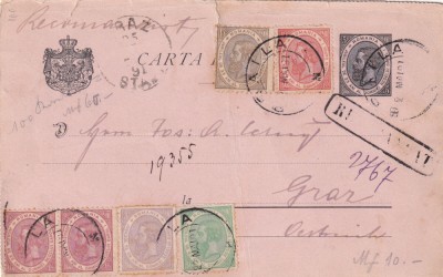 ROMANIA - 1891 CAROL I JUBILEUL DE 25 ANI SERIA COMPLETA CIRCULATA PE CARTE POSTALA - CIRCULATIE REALA foto