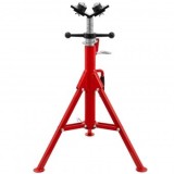 Suport pentru tevi cu cap in V cu 4 role, Portabil, Inaltime reglabila 71-131 cm, capacitate 680 kg