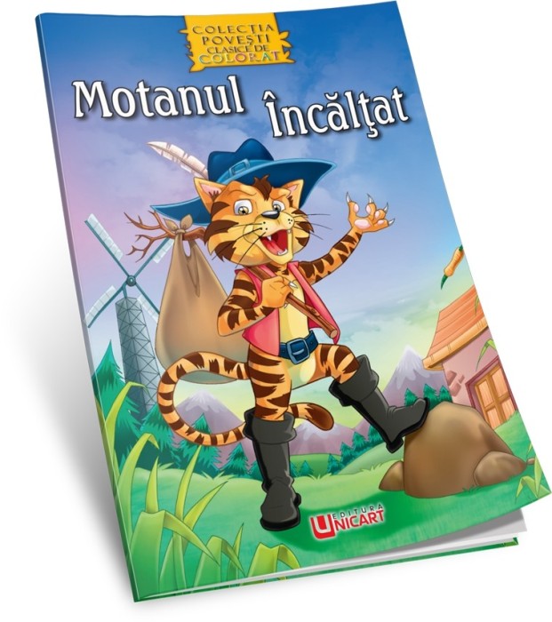 Motanul incaltat - carte de colorat A4