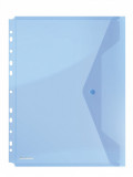 Folie Protectie Doc. A4 Portret, Inchidere Cu Capsa, 4/set, 200 Microni, Donau -albastru Transparent