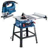 Bosch GTS 254 + GST 750 - Fierastrau circular de masa 1800 W 254 mm picioare sustinere cadru + Fierastrau pendular 520 W