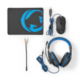 Kit Gaming cu fir 3-in-1 Casti, Mouse si Mouse Pad, Nedis