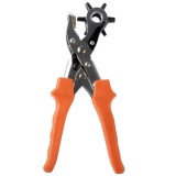 Cleste perforator pivotant Pufo cu 6 capete pentru gaurit curele, portocaliu