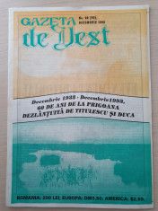 gazeta de vest decembrie 1993-revista legionara-prigoana lui titulescu si duca foto