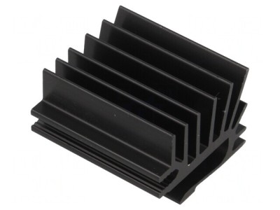 Radiator Extrudat cu Aripioare TO220 Negru 30mmx19.4mm foto