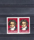 M1 TX6 2 - 1970 - 200 ani de la nasterea lui Ludwig van Beethoven - pereche doua, Arta, Nestampilat