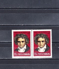 M1 TX6 2 - 1970 - 200 ani de la nasterea lui Ludwig van Beethoven - pereche doua foto