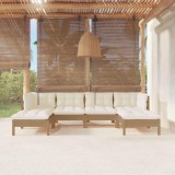 Cumpara ieftin Set mobilier grădină cu perne, 6 piese, maro miere, lemn de pin