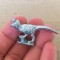 Figurina dinozaur miniatura, metal, 4x1,5 cm, deosebit