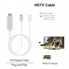 Cablu adaptor USB HDMI la HDTV, 3 in 1, Android iOS, lungime 1 m, ProCart foto