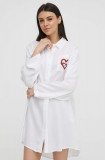 HUGO camasa de pijama femei, culoarea alb