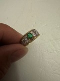 INEL AUR 18K + 6 Diamante + Smarald - BUCCELLATI - Facut manual - Vintage !, Galben