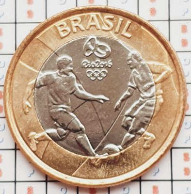 1300 Brazilia 1 Real 2015 Olympic Games Rio 2016 - Soccer km 708 aunc - UNC foto