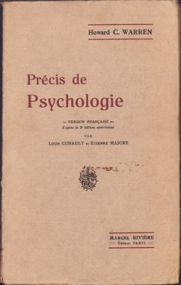 HST C3865N Precis de psychologie par Howard Warren 1923 foto