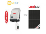 Kit sistem fotovoltaic 6 kW monofazat, invertor Fronius si 12 panouri Longi Solar 500W