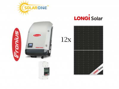 Kit sistem fotovoltaic 6 kW monofazat, invertor Fronius si 12 panouri Longi Solar 500W foto