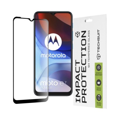 Folie pentru Motorola Moto E7 Power / Moto E7i Power - Techsuit 111D Full Cover / Full Glue Glass - Black foto