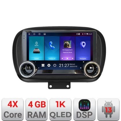 Navigatie Fiat 500 2014- Kit-539 Edotec 4+64 10.5 inch Incell 1K android Wifi 5Ghz gps internet CarStore Technology