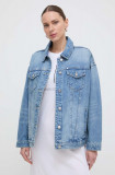Armani Exchange geaca jeans femei, de tranzitie, oversize