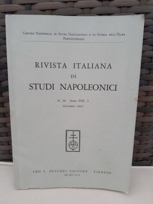 Revista italiana di studi Napoleonici nr.24 anno VIII (1969) foto