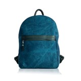 Cumpara ieftin Rucsac Barbati Canvas Piele Blue Stone 44cm Laptop 15 inch, Cooper, Buzunare Multiple, Curele Ajustabile, Made in Greece