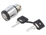 Comutator Rotativ cu Cheie 22mm 2 P poziții Negru