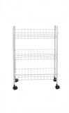 Carucior bucatarie cu 3 nivele pentru depozitare/organizare, metal/plastic, alb, 32,5x20x43,5 cm