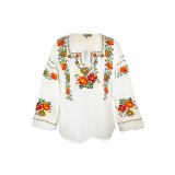 Bluza tip ie dama B23, alb/maro, marime S
