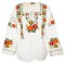 Bluza tip ie dama B23, alb/maro, marime 3XL