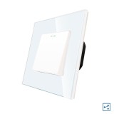 Cumpara ieftin Intrerupator cap scara mecanic Luxion alb cu rama din sticla
