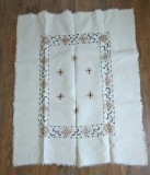 FATA DE MASA MARE VINTAGE DIN MATERIAL TEXTIL SINTETIC CU MODEL CUSUT MANUAL