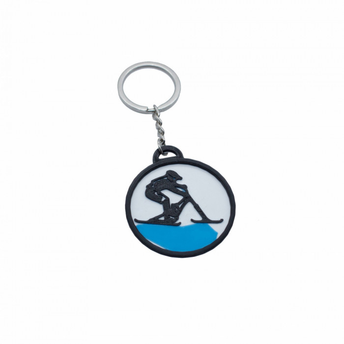 Ski bike keychain - albastru