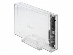 Rack extern USB-C 3.1 pentru 3.5&quot; SATA HDD / SSD transparent, Delock 42623