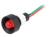 Lampă LED concavă roșie 24V &Oslash;13mm IP40